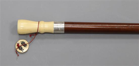 A late Victorian hardwood walking stick, 35in.